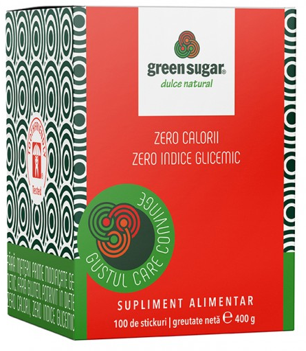 Green Sugar indulcitor natural, 100 stickuri 4g, Remedia