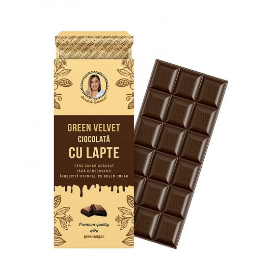 Ciocolata cu lapte Green Velvet, Secretele Ramonei, 100g, Remedia
