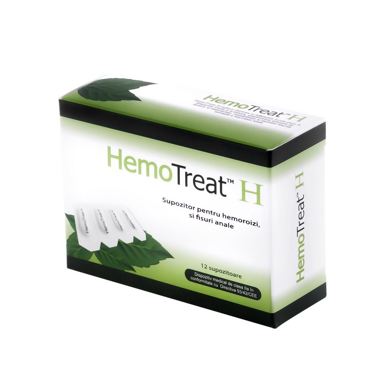 HemoTreat H supozitoare pentru hemoroizi, 12 bucati, GlobalTreat