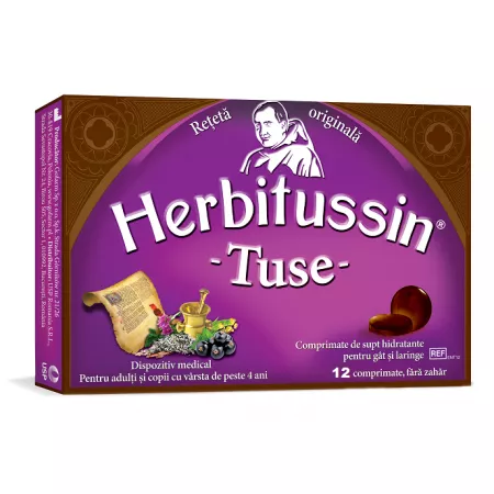 Herbitussin Tuse, 12 comprimate de supt, USP