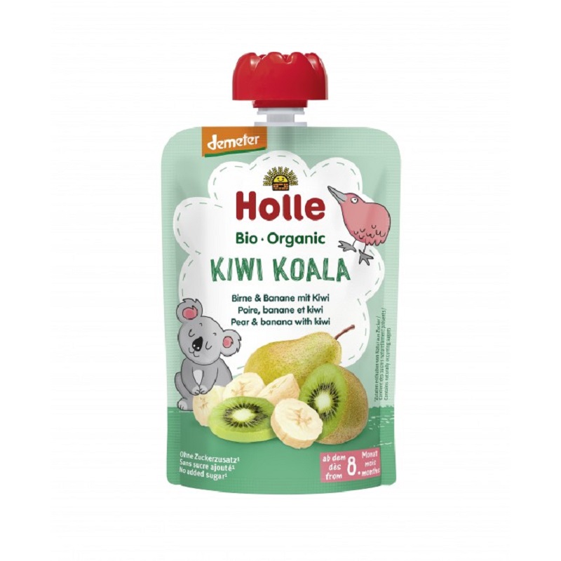 Piure Kiwi Koala eco de pere, banane și kiwi, 100g, Holle