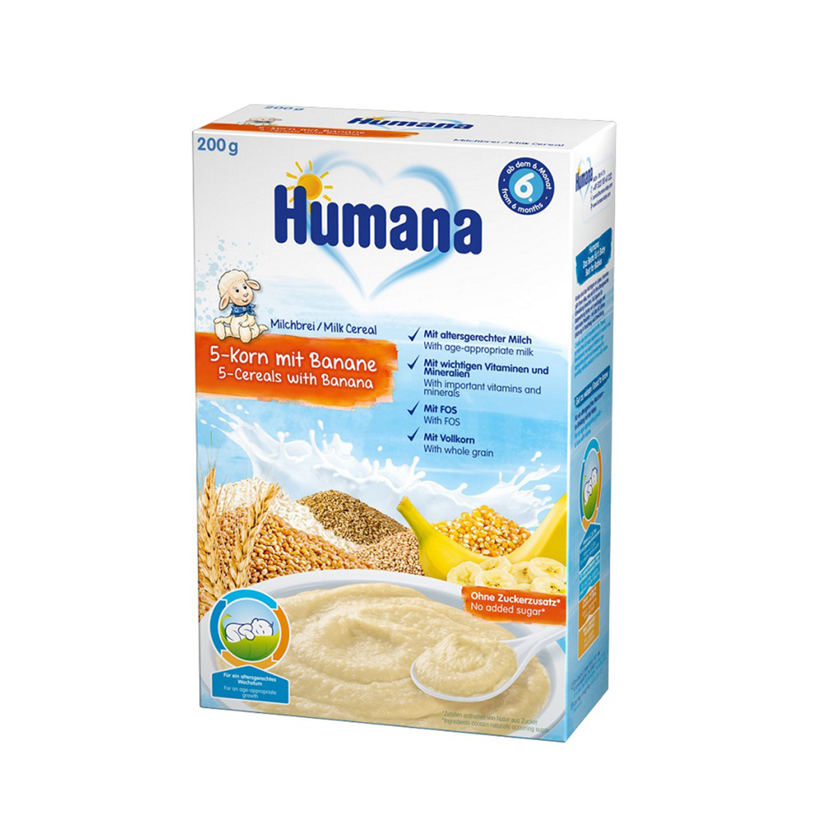 Humana 5 Cereale lapte, banane, 200g