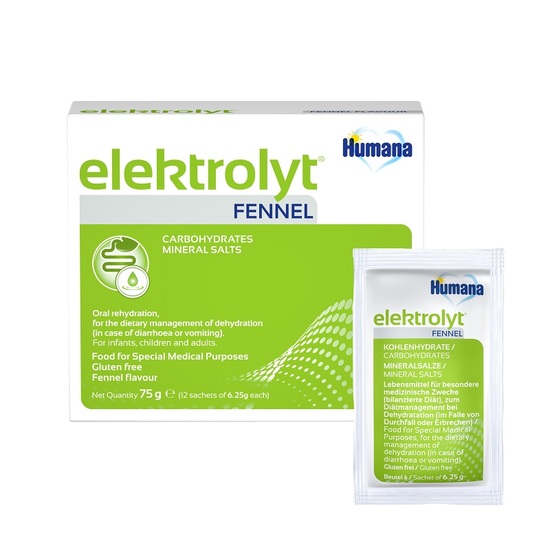 Elektrolyt fenicul, 75g, 12 plicuri, Humana