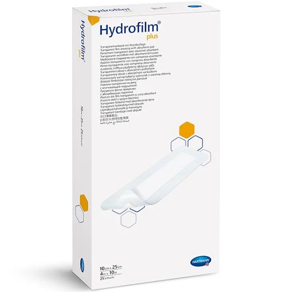 Hydrofilm Plus plasture transparent 10 x 25cm, 25 bucati, Hartmann