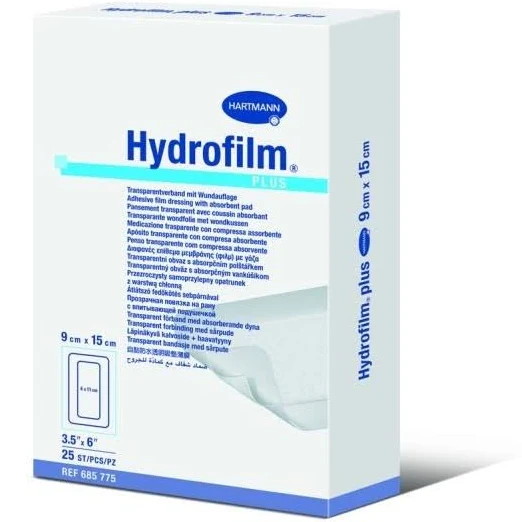 Hydrofilm Plus plasture transparent 9 x 15cm, 25 bucati, Hartmann