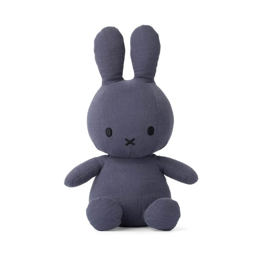 Iepuras Miffy Sitting Blue din muselina, 23cm, Bon Ton Toys