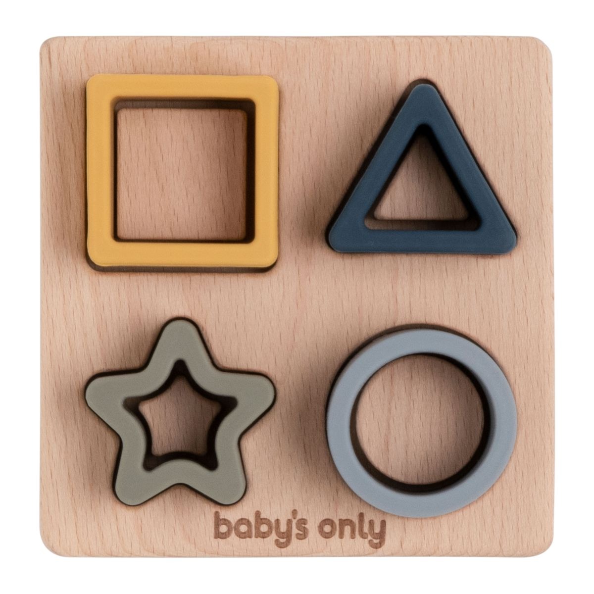 Puzzle cu 4 forme din lemn si silicon, Earth, +6l, Baby's Only