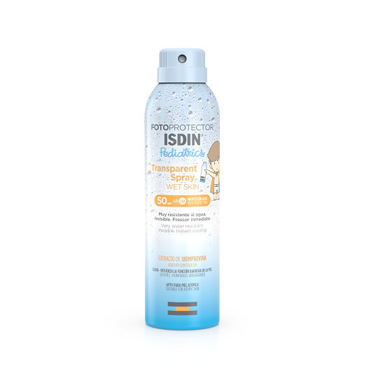 Spray transparent pentru protectie solara copii Wet Skin SPF50, 250ml, Isdin Pediatrics