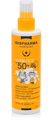 Spray cu protecție solară pentru copii Uveblock SPF50+, 200ml, Isis Pharma