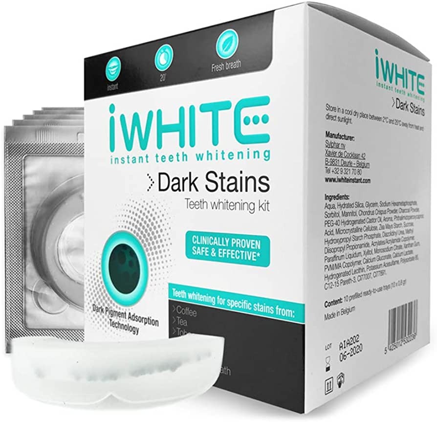 Kit pentru albirea dintilor Dark stains, 10 bucati, IWhite