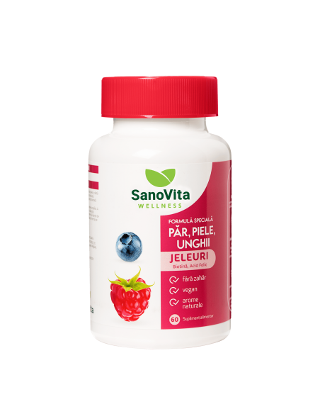 Jeleuri cu vitamine par piele unghii, 60 bucati, Sanovita Wellness