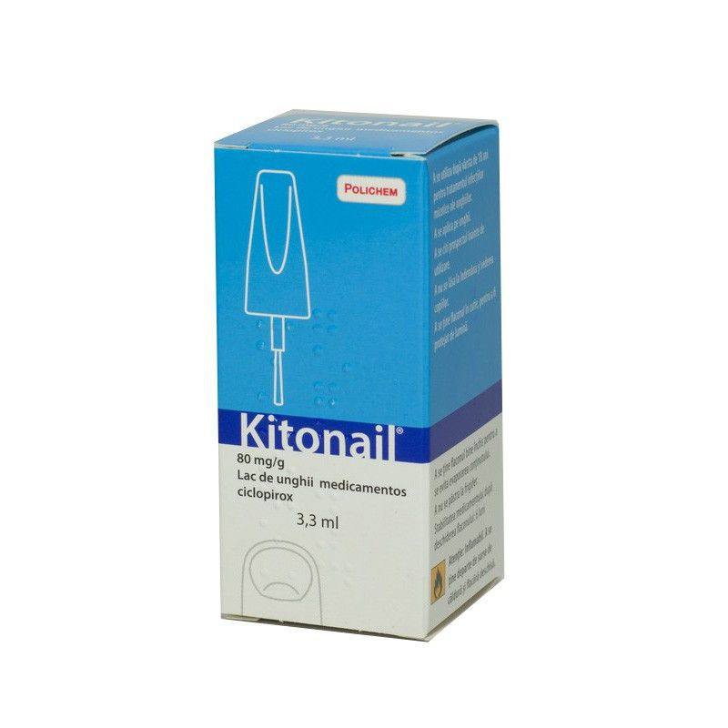 Kitonail 80mg/g lac unghi a-fungic 3,3ml