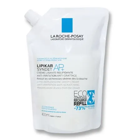 Rezerva Crema de spalare anti-iritatii pentru piele sensibila Lipikar Syndet AP+, 400ml, La Roche-Posay