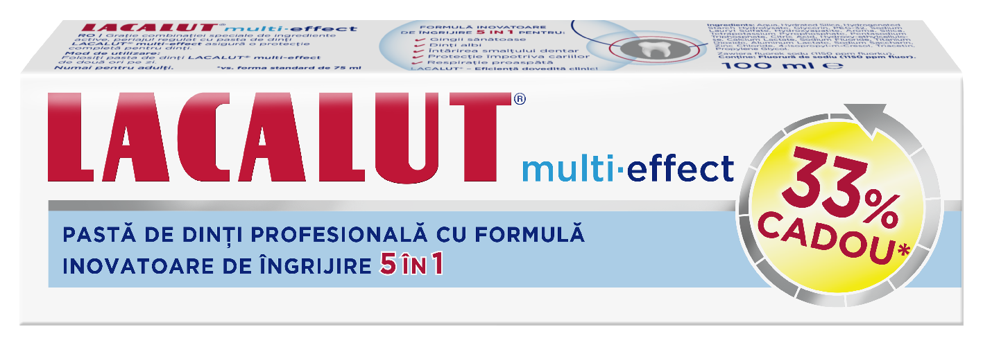 Lacalut Multi Effect Pasta Dinti 75ml+33%cadou