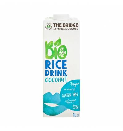 Lapte vegetal bio de orez cu cocos, 1l, The Bridge