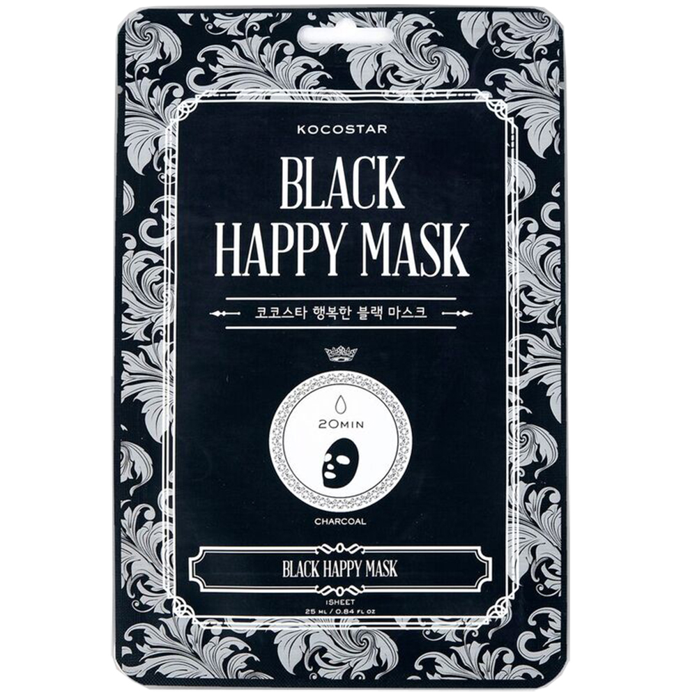 Masca fata Happy Mask Black, 25ml,  Kocostar Princess
