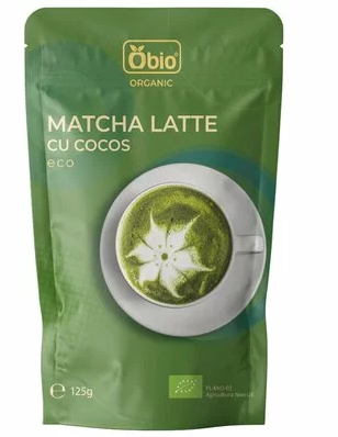 Matcha latte cu cocos bio, 125g, OBio