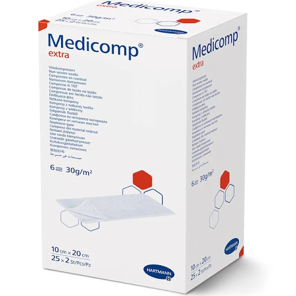 Medicomp Extra Comprese sterile 10 x 20cm, 25 bucati, Hartmann