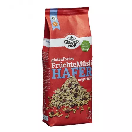 Musli bio crocant din ovaz cu fructe, 450g, Bauck Hof