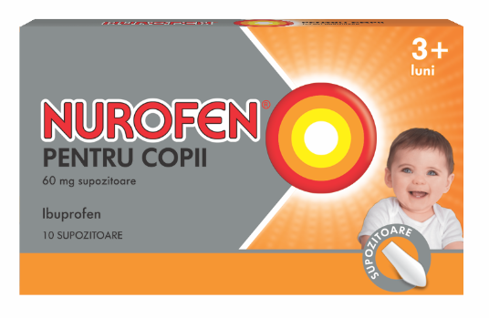 Nurofen pentru copii 60 mg, 10 supozitoare