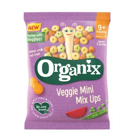 Mini snack eco din porumb si mix de legume 9luni+, 15g, Organix
