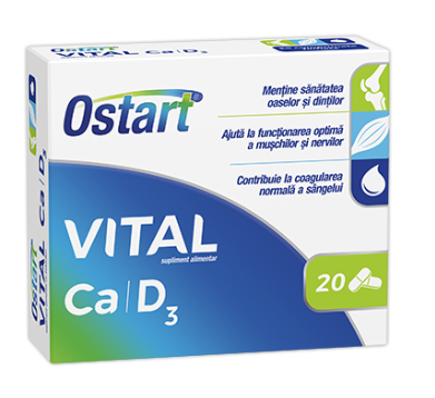Ostart Vital Ca + D3, 20 comprimate (Fiterman)