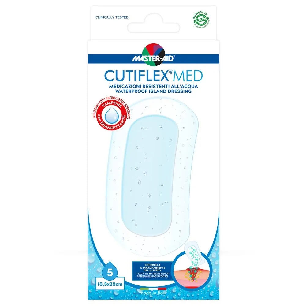 Pansament impermeabil steril Cutiflex Master-Aid, 10,5x20cm, 5 bucati, Pietrasanta Pharma