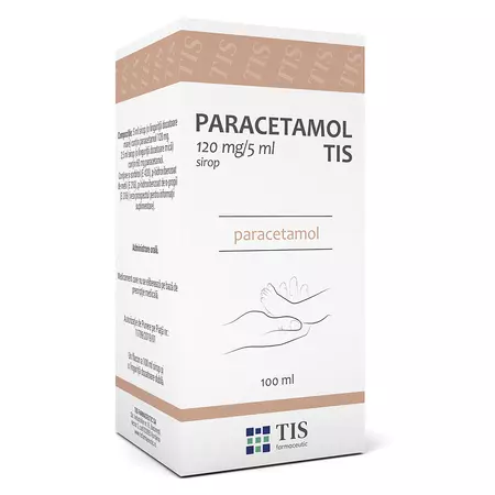 Paracetamol pentru copii solutie orala 120mg/5ml, 100ml, Tis Farmaceutic