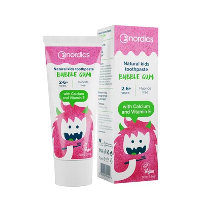 Pasta de dinti pentru copii Bubble gum, 50ml, Nordics