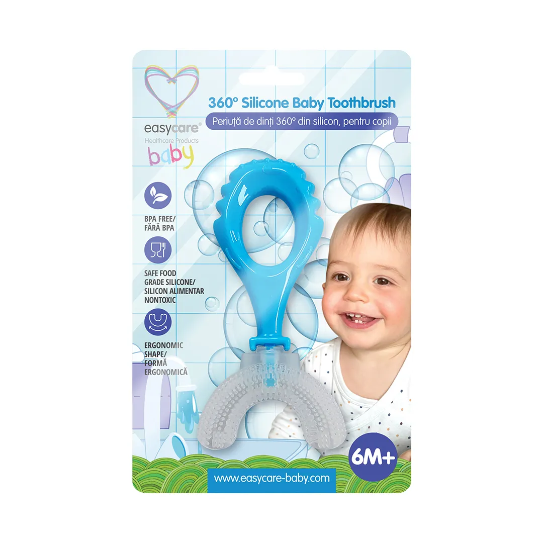 Periuta de dinti din silicon pentru copii 360º +6l, EASY00206, Easycare Baby