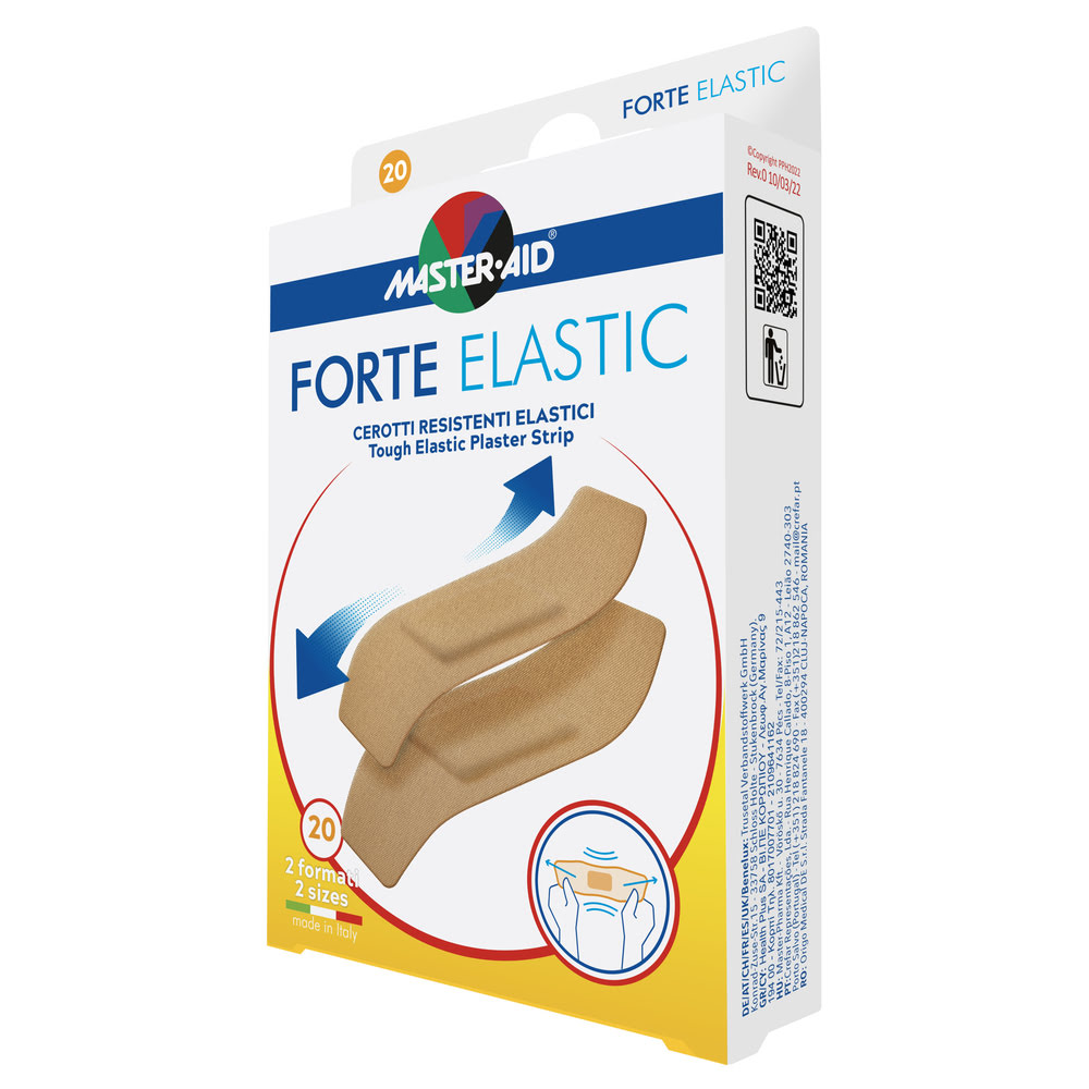 Plasturi elastici ultra rezistenti, Forte Elastic Master-Aid, 2 marimi, 20 bucati, Pietrasanta Pharma