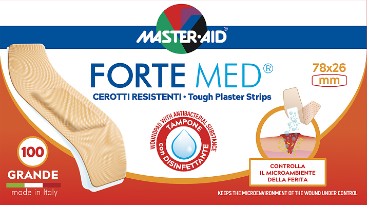 Plasturi ultra rezistenti Forte Med Master-Aid, Mare 78x26mm,100 bucati, Pietrasanta Pharma