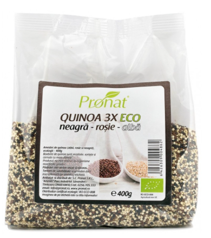 Quinoa Eco mix neagra rosie alba 400g (Pronat)