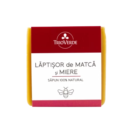 Sapun natural cu laptisor de matca si miere, 110g, Trio Verde