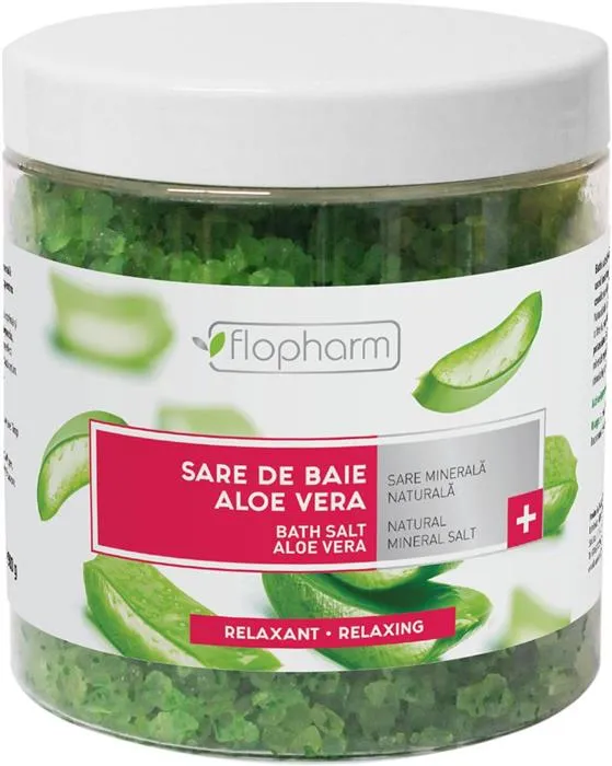 Sare de baie cu Aloe vera, 900g, Flopharm