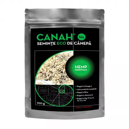 Seminte decorticate eco de canepa, 100g, Canah
