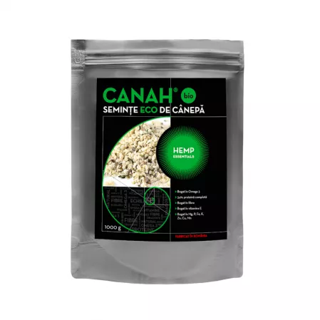 Seminte decorticate de canepa bio, 1000g, Canah