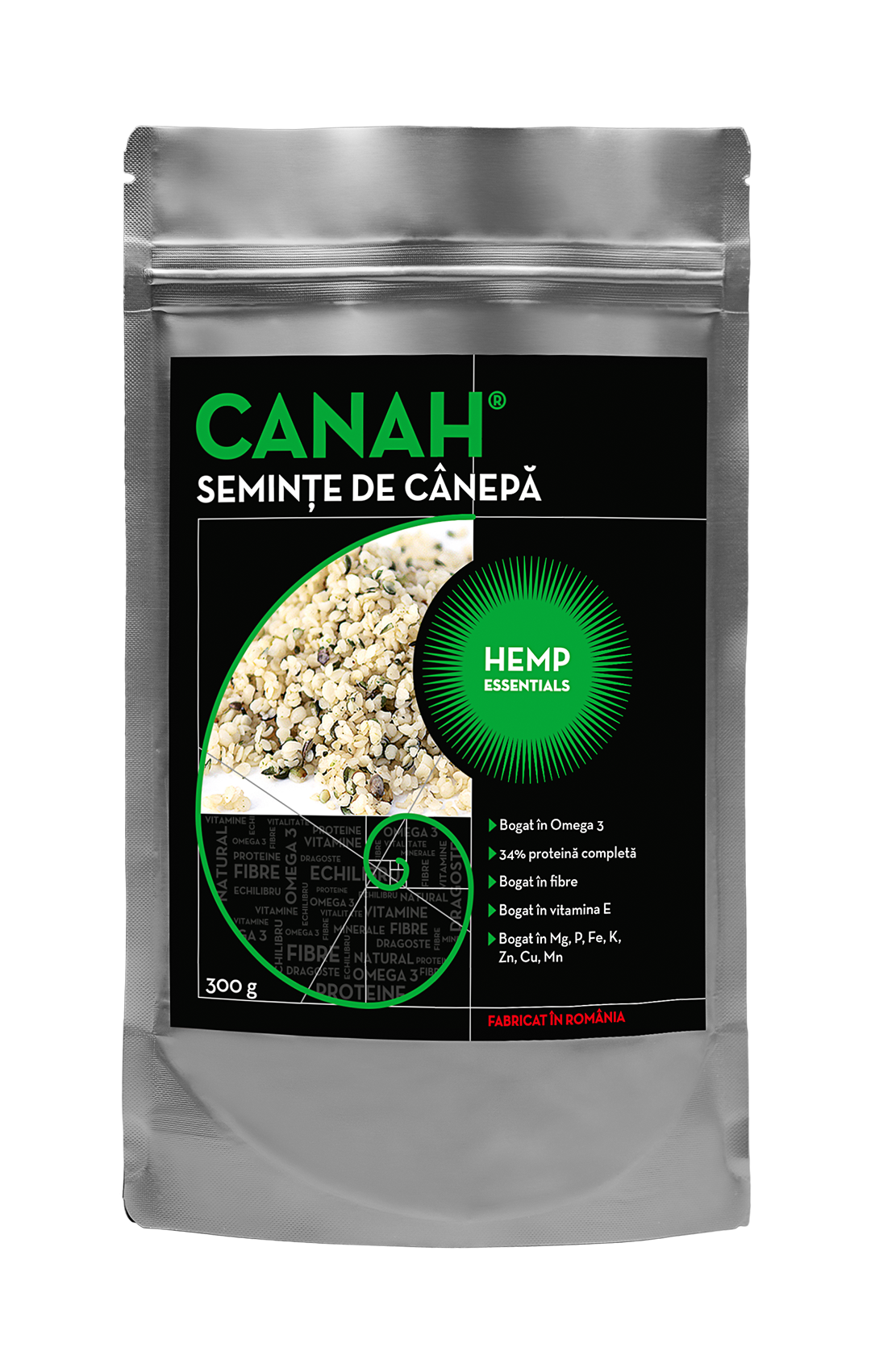 Seminte decorticate de canepa, 300g, Canah