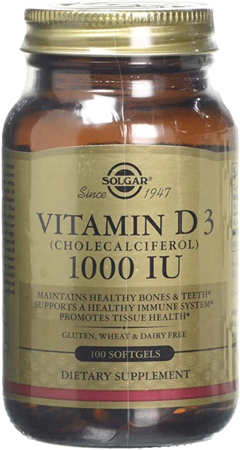 SOLGAR Vitamin D3 1000UI x 100cps.moi gelatinoase