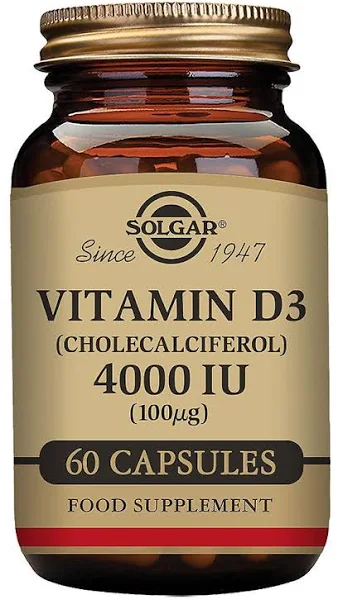 Vitamin D3 4000 UI, 60 capsule, Solgar