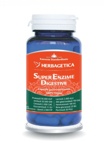 Super Enzime Digestive, 60 capsule, Herbagetica