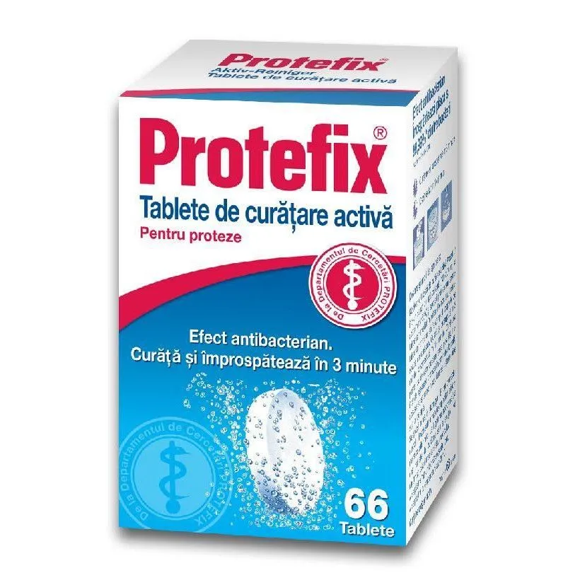 Tablete Protefix pentru curatare activa pentru curatarea protezelor, 66 bucati, Queisser Pharma
