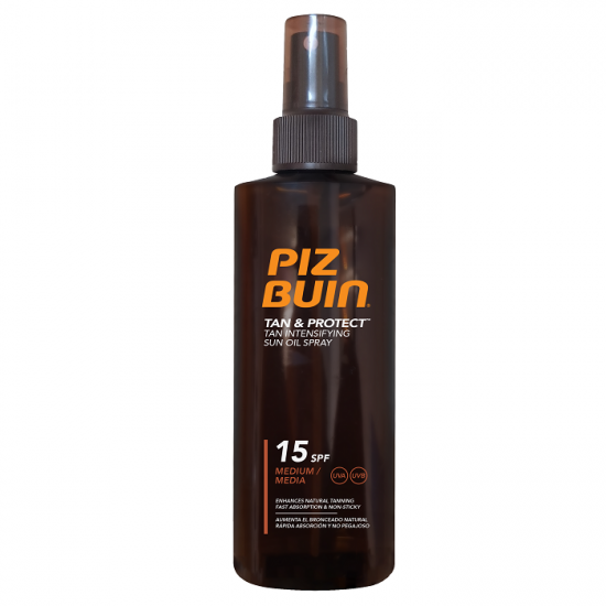 Ulei bronzare accelerata spray SFP15 Tan&Protect, 150 ml, Piz Buin