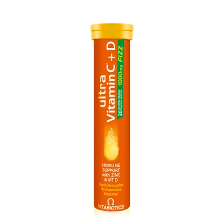 Ultra Vitamina C Fizz 1000mg + Vitamina D, 20 comprimate efervescente, Vitabiotics