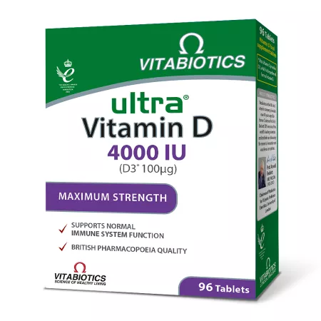 Ultra Vitamina D3 4000UI, 96 tablete, Vitabiotics