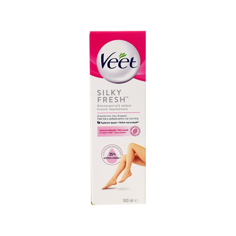 Crema depilatoare pentru piele normala Silky Fresh, 100 ml, Veet