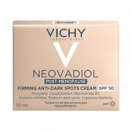 Crema de zi fermitate si anti-pete Neovadiol Post-Menopause SPF50, 50ml, VICHY