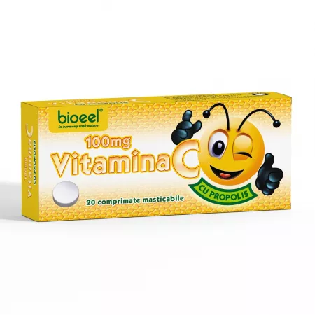 Vitamina C 100mg cu propolis, 20 comprimate masticabile, Bioeel
