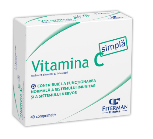 Vitamina C simpla 180mg, 40 comprimate (Fiterman)