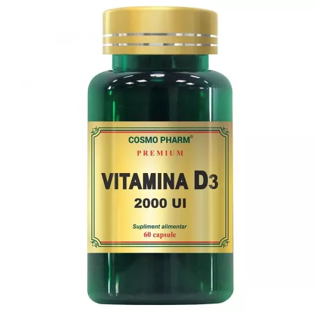 Vitamina D3 2000UI, 60 capsule, Cosmopharm